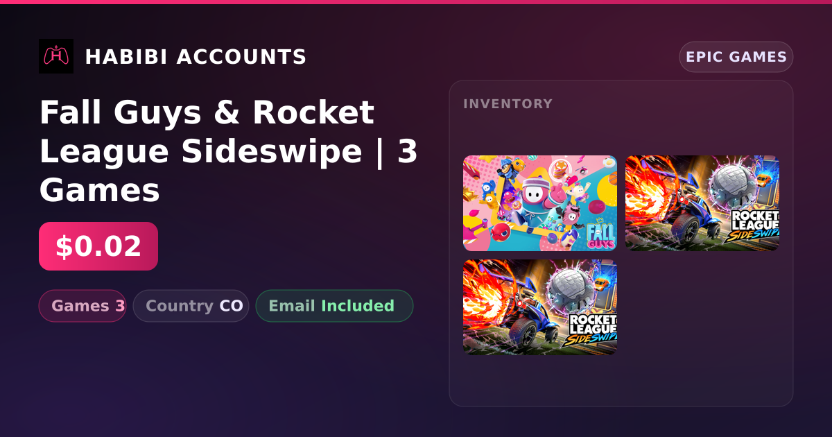 Fall Guys & Rocket League Sideswipe | 3 Games — HabibiAccounts