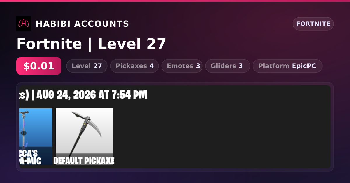 Fortnite | Level 27 — HabibiAccounts