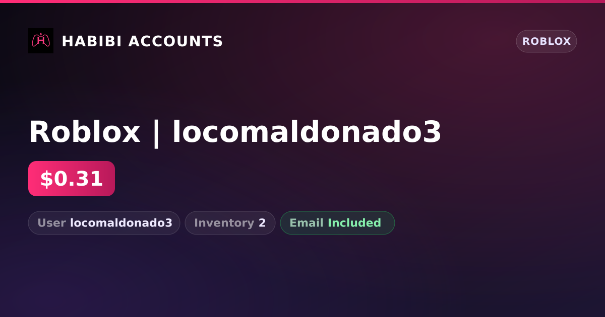 Roblox | locomaldonado3 — HabibiAccounts