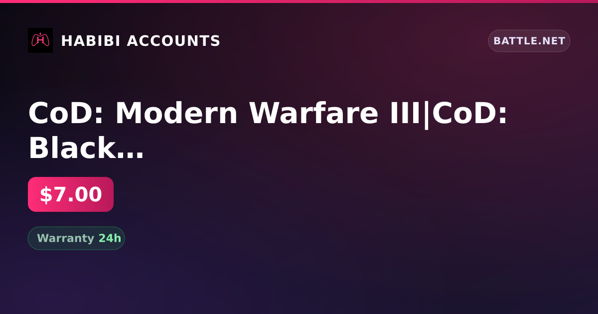 CoD: Modern Warfare III|CoD: Black Ops Cold War|CoD: Black Ops 4|Diablo IV|Diablo III|13.8 K CP donate in CoD — HabibiAccounts