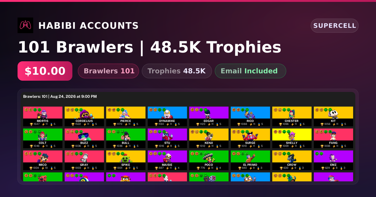 101 Brawlers | 48.5K Trophies