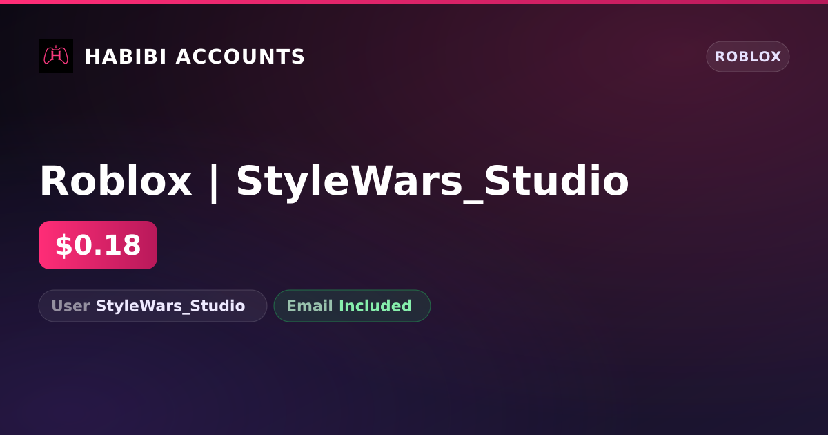 Roblox | StyleWars_Studio — HabibiAccounts