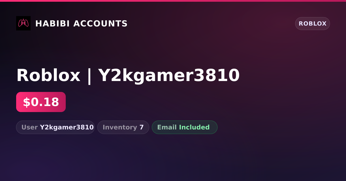 Roblox | Y2kgamer3810 — HabibiAccounts
