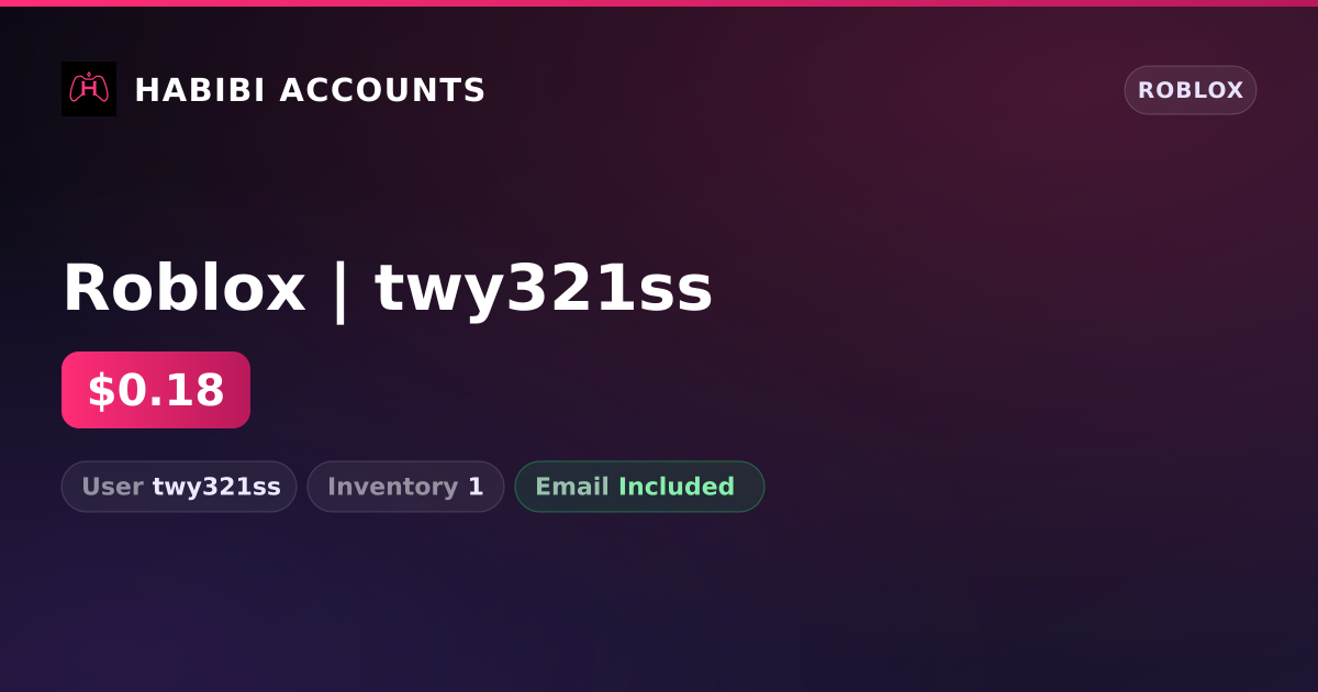 Roblox | twy321ss — HabibiAccounts