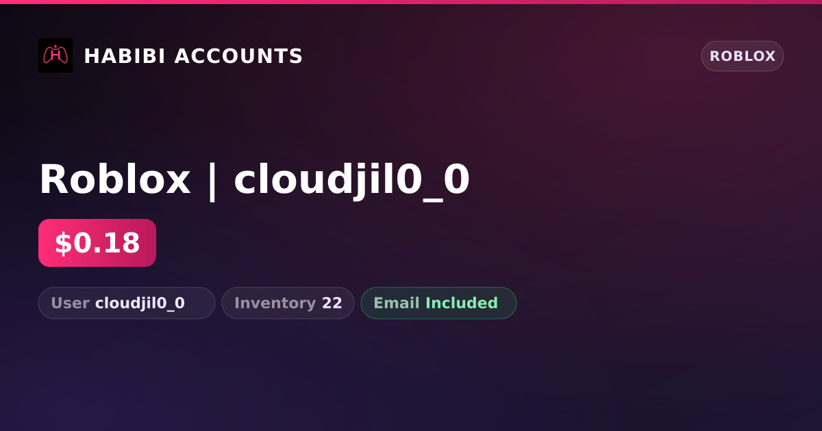 Roblox | cloudjil0_0 — HabibiAccounts
