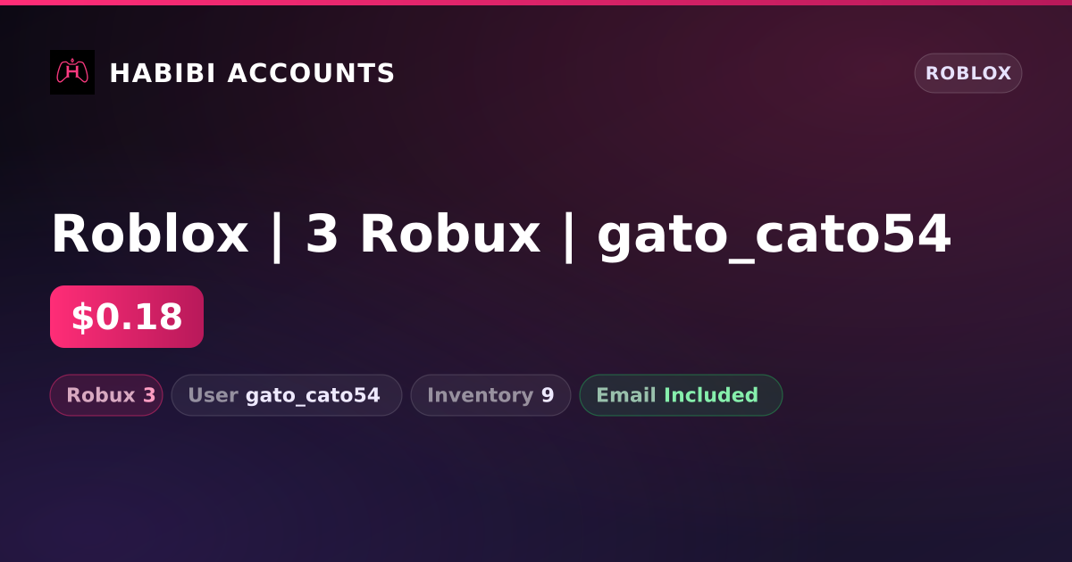 Roblox | 3 Robux | gato_cato54 — HabibiAccounts