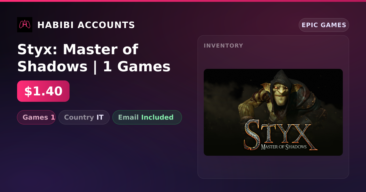 Styx: Master of Shadows | 1 Games — HabibiAccounts