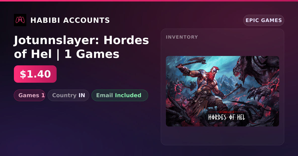 Jotunnslayer: Hordes of Hel | 1 Games — HabibiAccounts