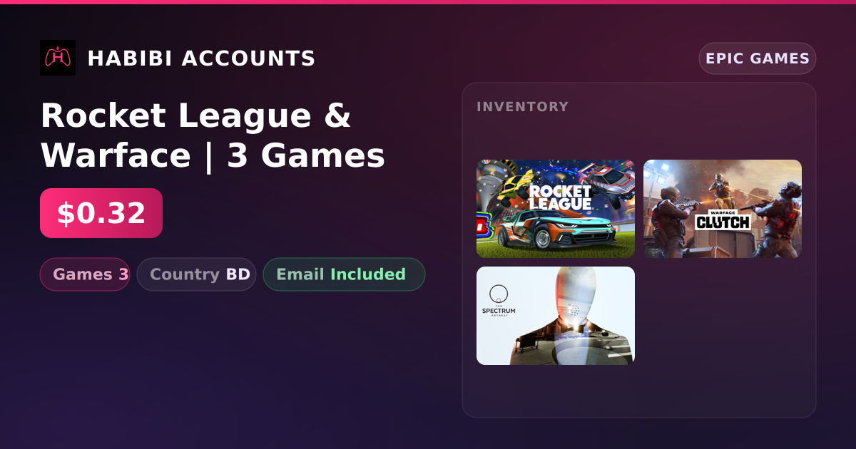 Rocket League & Warface | 3 Games — HabibiAccounts