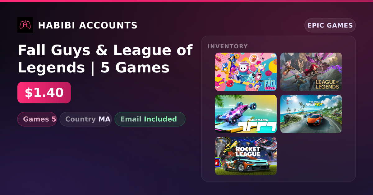 Fall Guys & League of Legends | 5 Games — HabibiAccounts