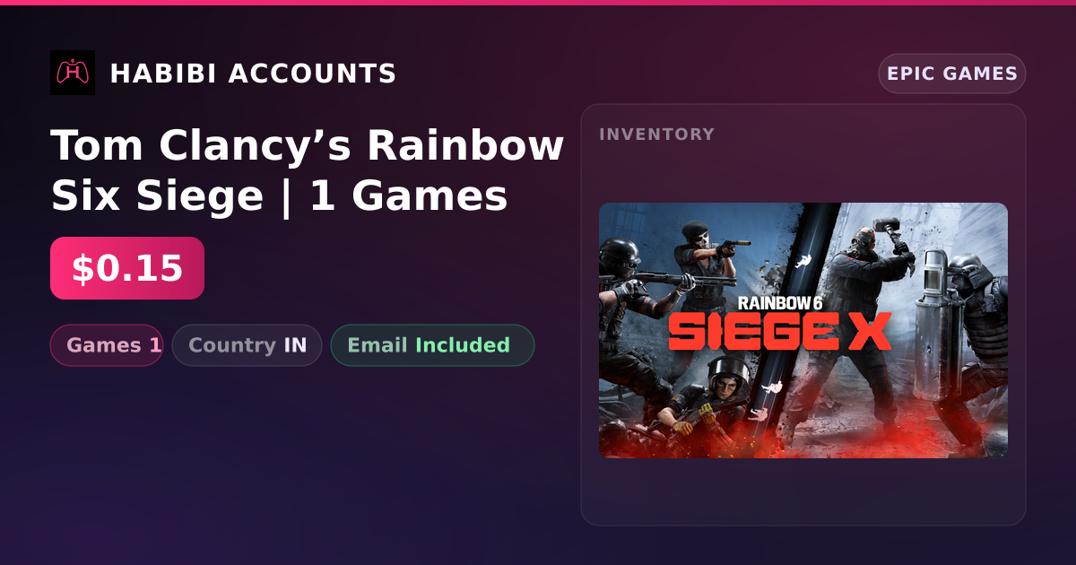 Tom Clancy’s Rainbow Six Siege | 1 Games — HabibiAccounts