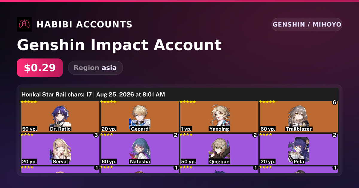 Genshin Impact Account — HabibiAccounts
