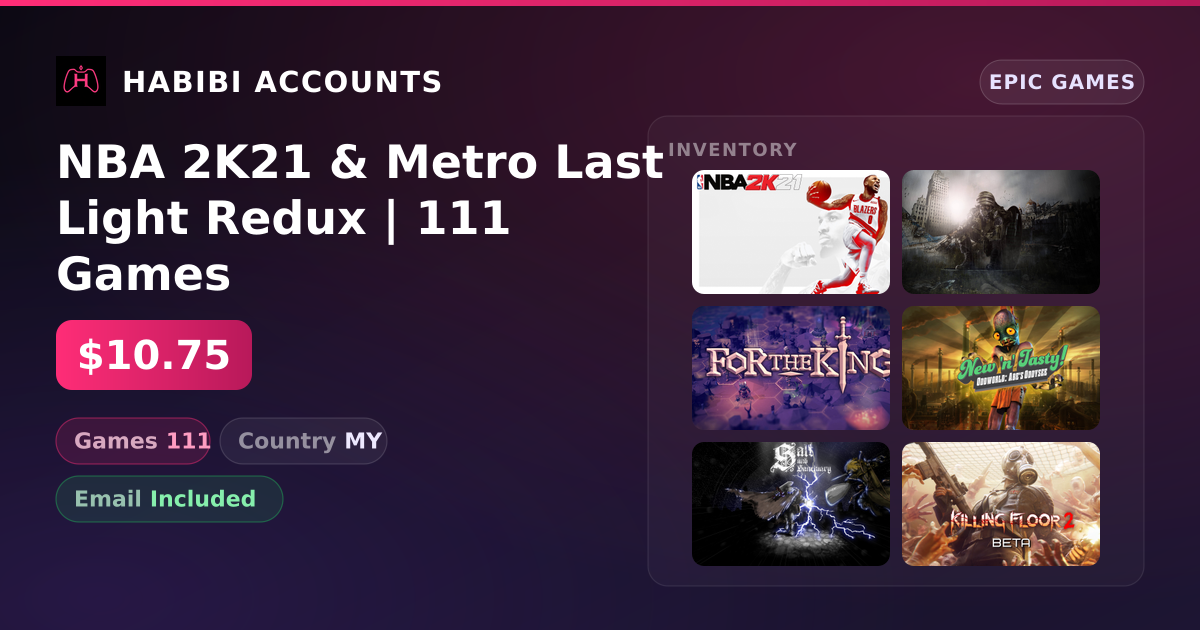 NBA 2K21 & Metro Last Light Redux | 111 Games