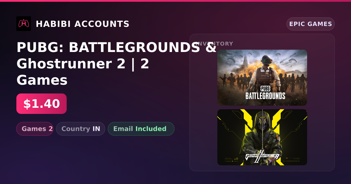 PUBG: BATTLEGROUNDS & Ghostrunner 2 | 2 Games