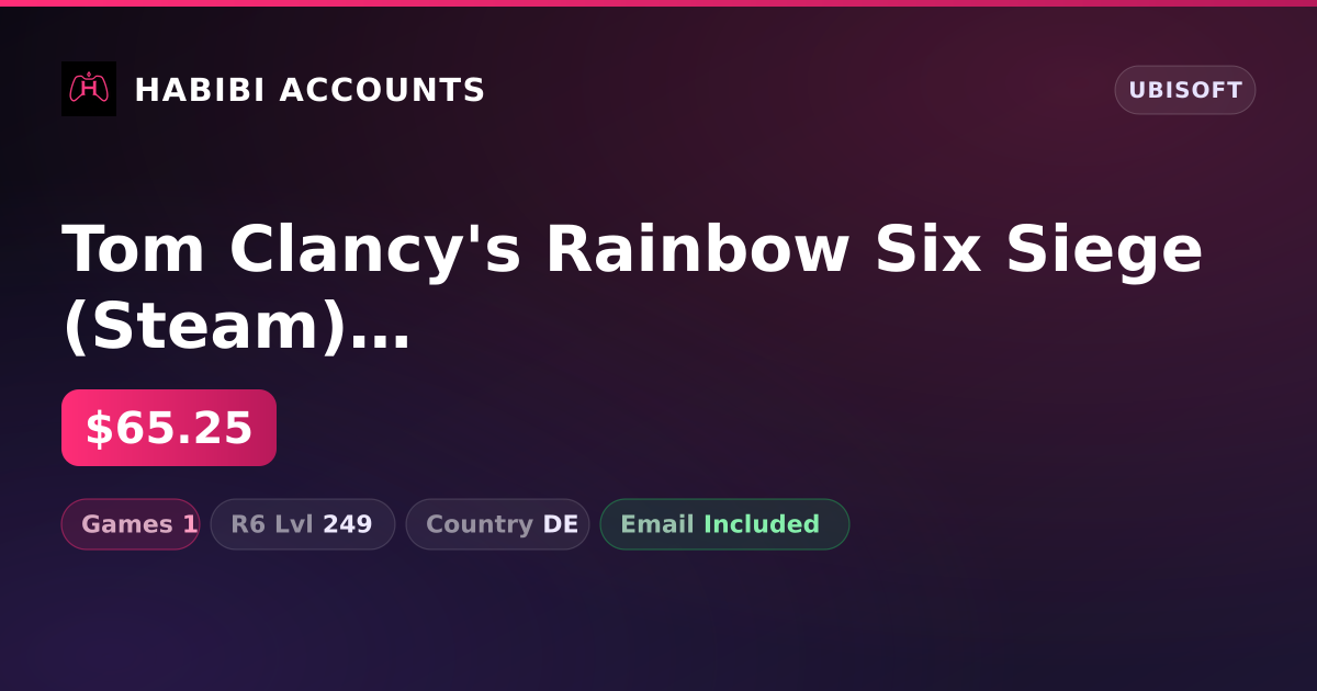 Tom Clancy's Rainbow Six Siege (Steam) | 1 Games