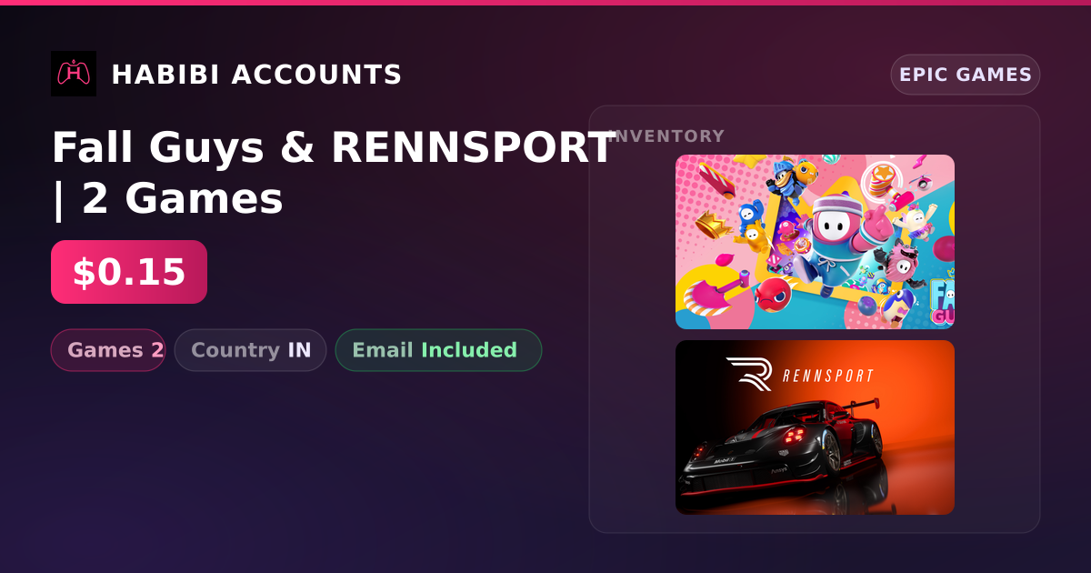 Fall Guys & RENNSPORT | 2 Games — HabibiAccounts
