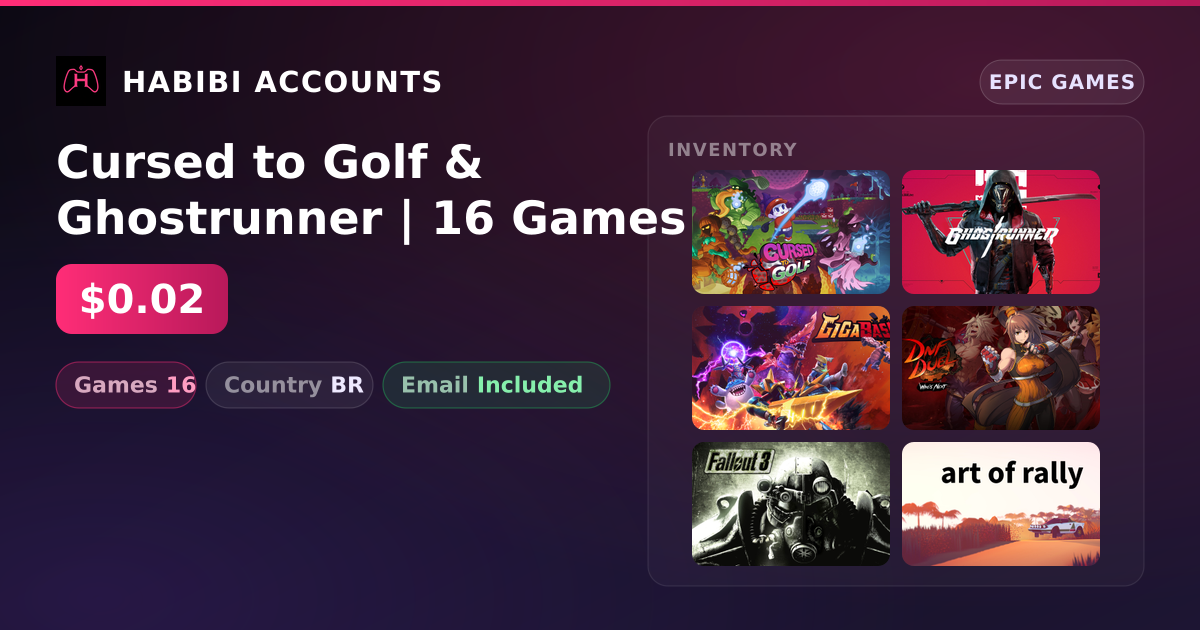 Cursed to Golf & Ghostrunner | 16 Games — HabibiAccounts