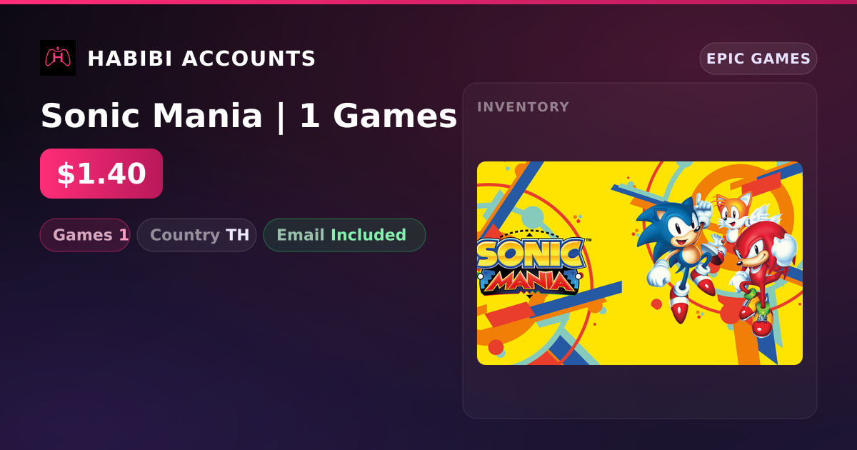 Sonic Mania | 1 Games — HabibiAccounts