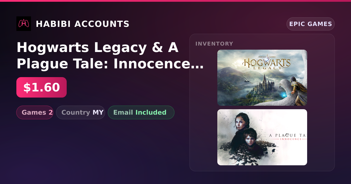 Hogwarts Legacy & A Plague Tale: Innocence | 2 Games