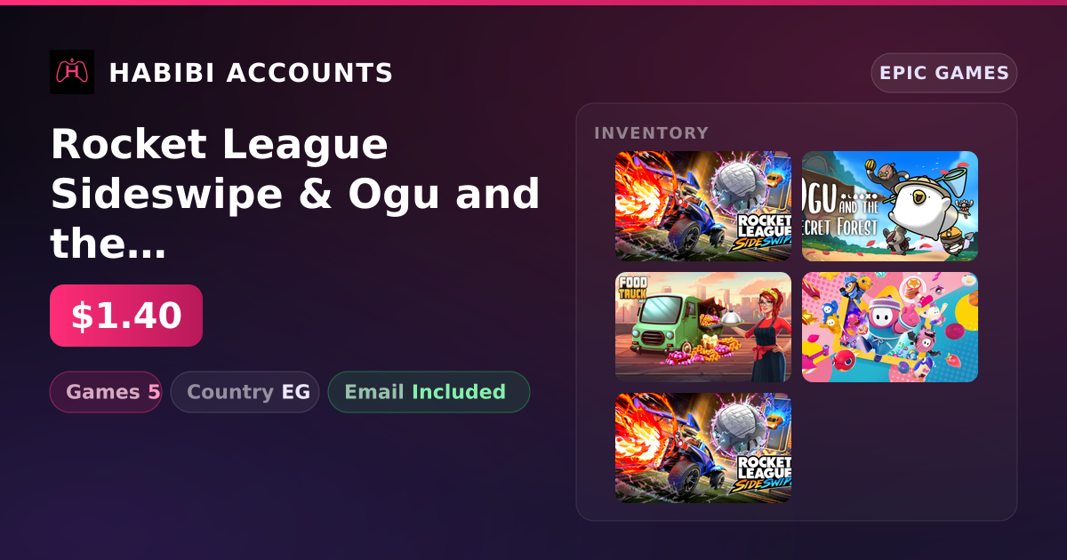 Rocket League Sideswipe & Ogu and the Secret Forest | 5 Games — HabibiAccounts