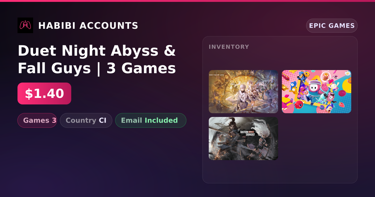 Duet Night Abyss & Fall Guys | 3 Games — HabibiAccounts