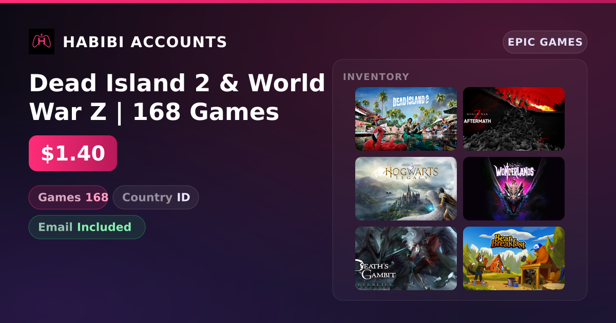 Dead Island 2 & World War Z | 168 Games — HabibiAccounts