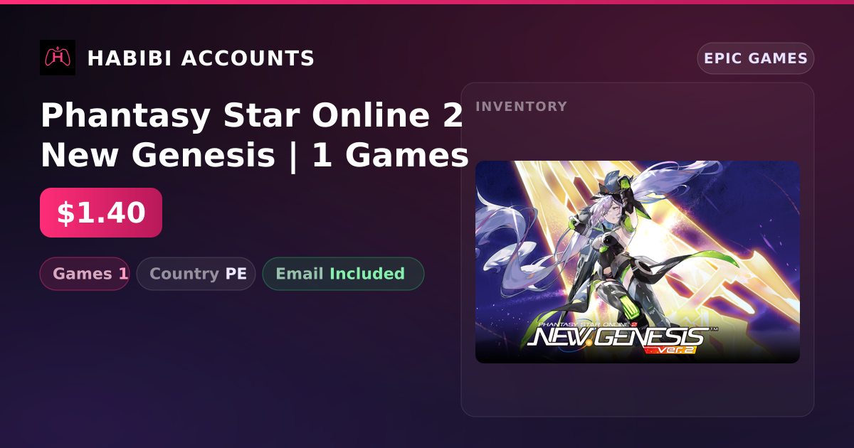 Phantasy Star Online 2 New Genesis | 1 Games — HabibiAccounts