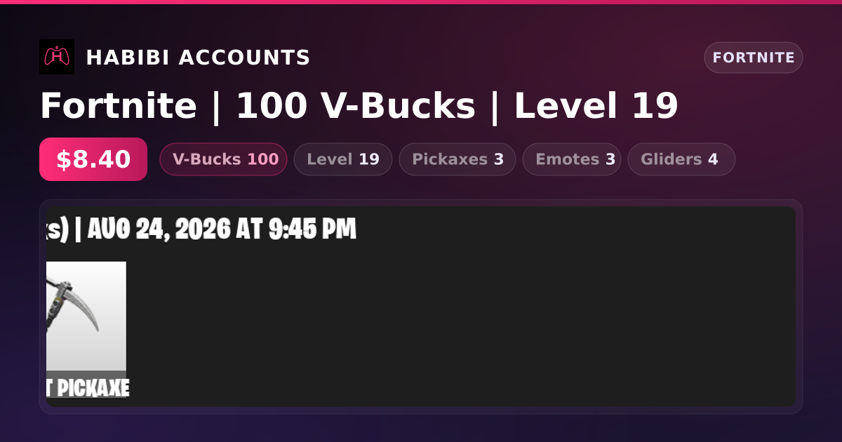 Fortnite | 100 V-Bucks | Level 19