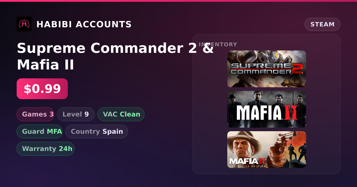 Supreme Commander 2 & Mafia II