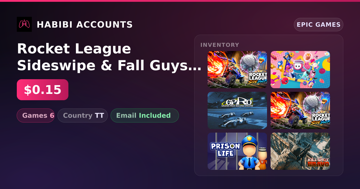 Rocket League Sideswipe & Fall Guys | 6 Games — HabibiAccounts
