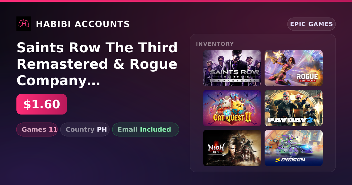 Saints Row The Third Remastered & Rogue Company | 11 Games