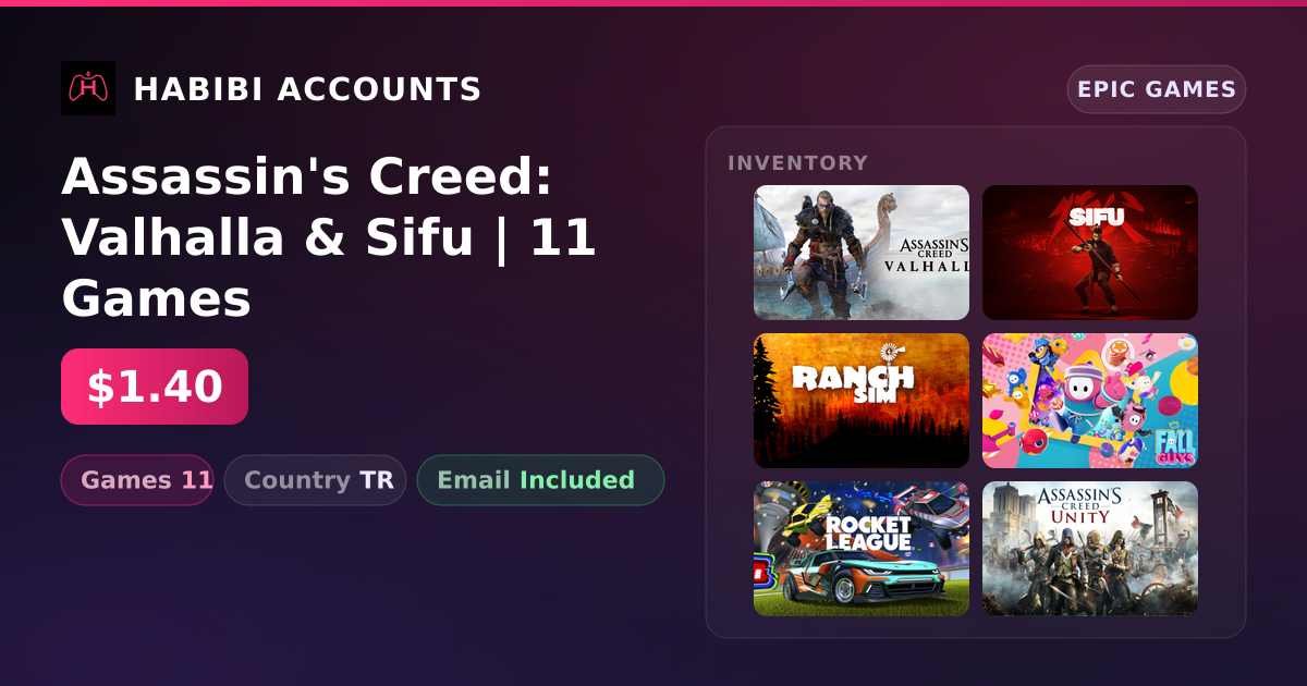 Assassin's Creed: Valhalla & Sifu | 11 Games — HabibiAccounts