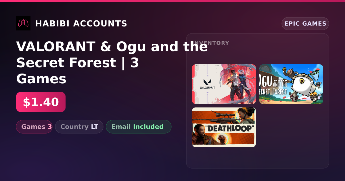 VALORANT & Ogu and the Secret Forest | 3 Games — HabibiAccounts