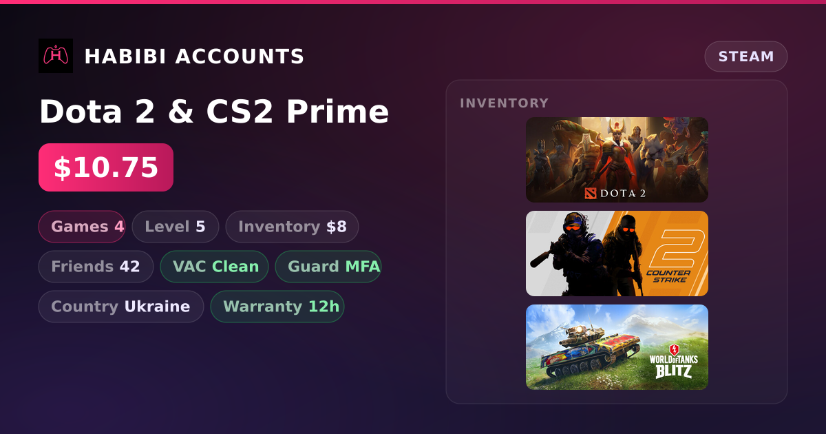 Dota 2 & CS2 Prime