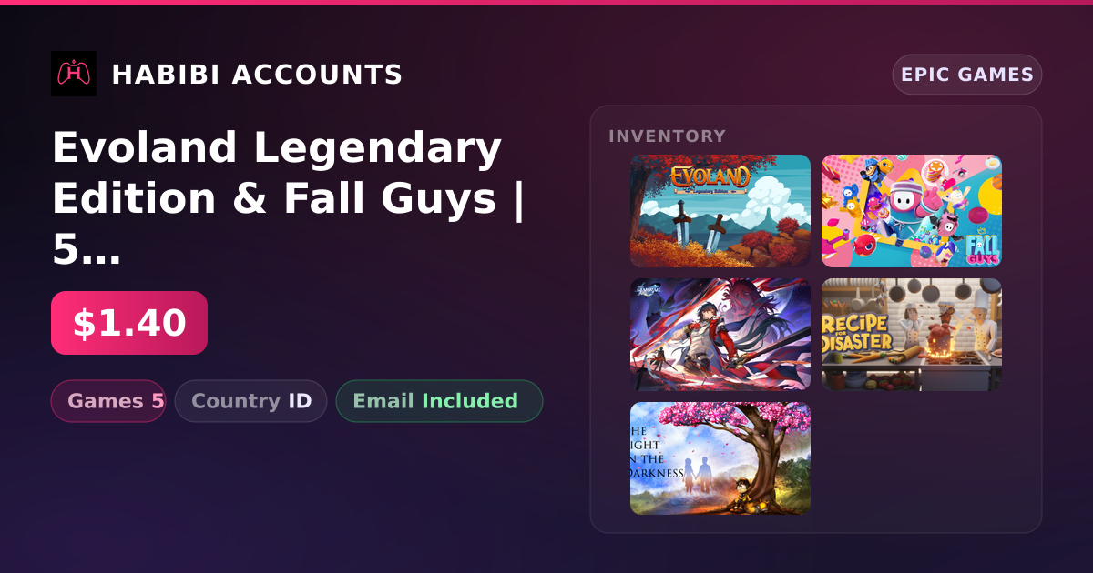 Evoland Legendary Edition & Fall Guys | 5 Games — HabibiAccounts