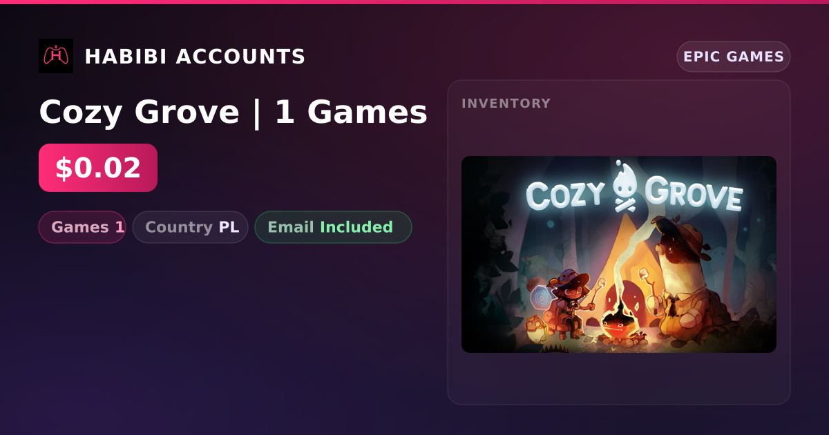 Cozy Grove | 1 Games — HabibiAccounts