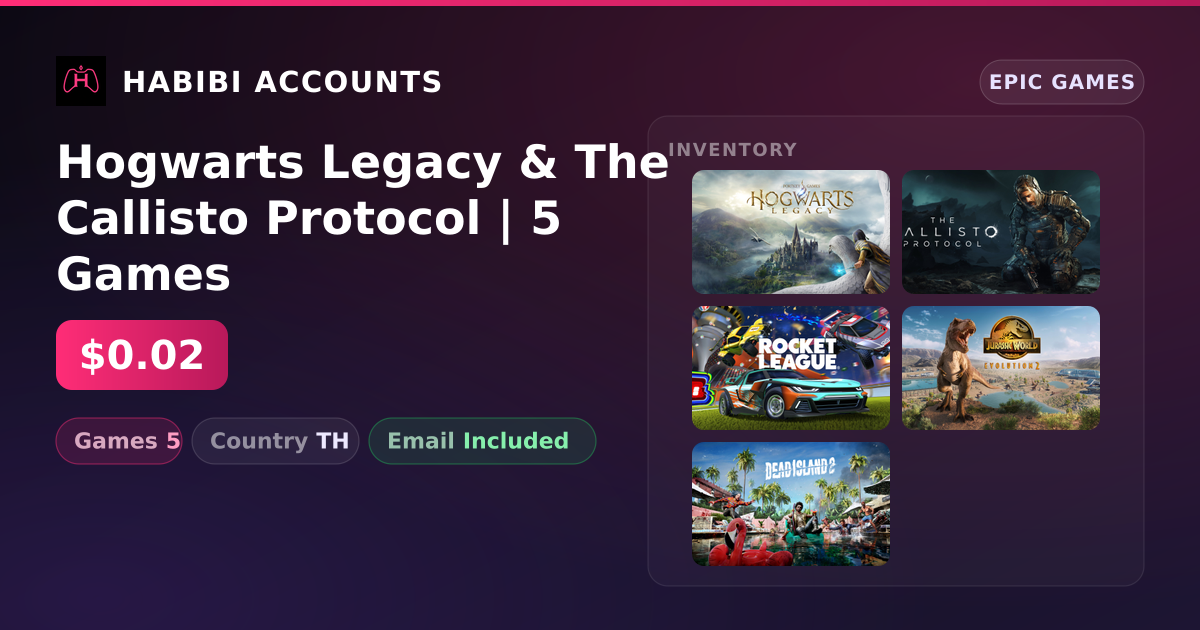 Hogwarts Legacy & The Callisto Protocol | 5 Games — HabibiAccounts