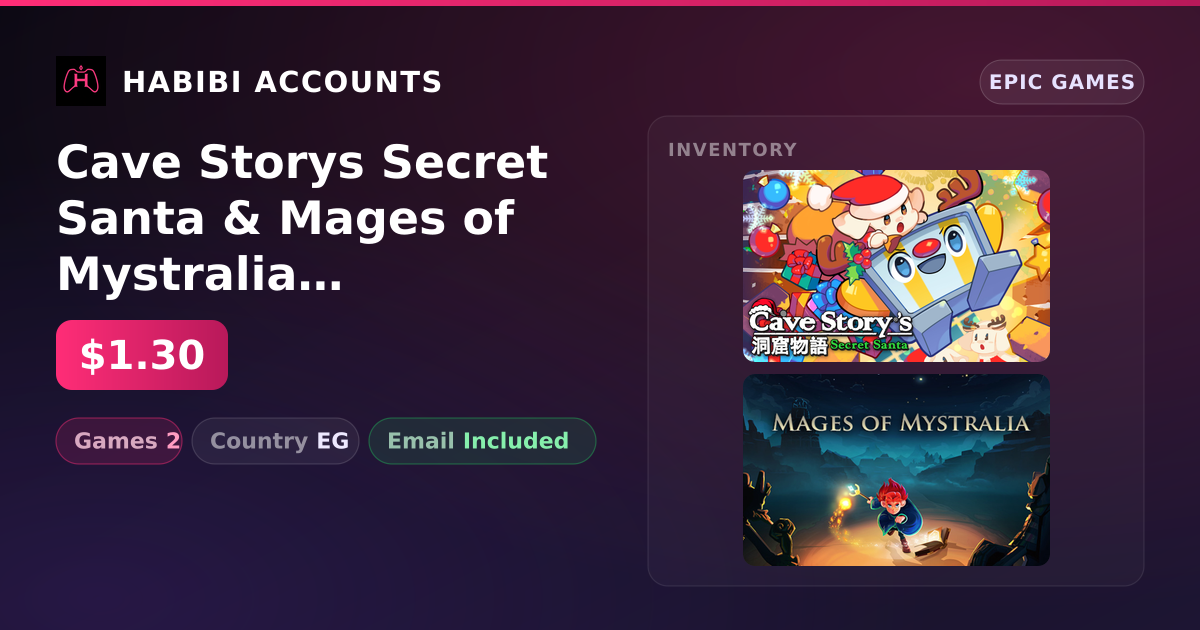 Cave Storys Secret Santa & Mages of Mystralia | 2 Games — HabibiAccounts