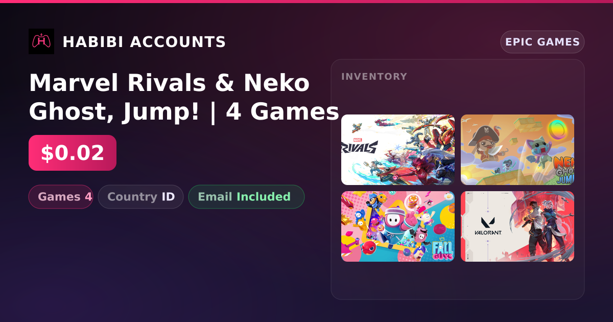 Marvel Rivals & Neko Ghost, Jump! | 4 Games — HabibiAccounts
