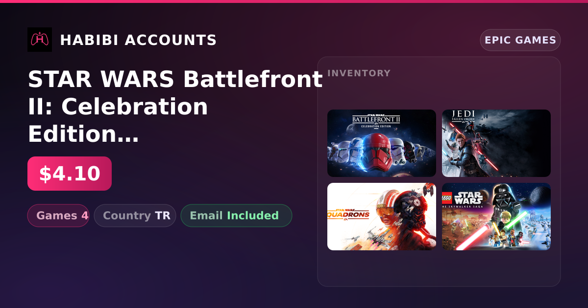 STAR WARS Battlefront II: Celebration Edition & Star Wars: Jedi Fallen Order | 4 Games — HabibiAccounts