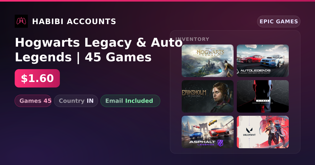 Hogwarts Legacy & Auto Legends | 45 Games