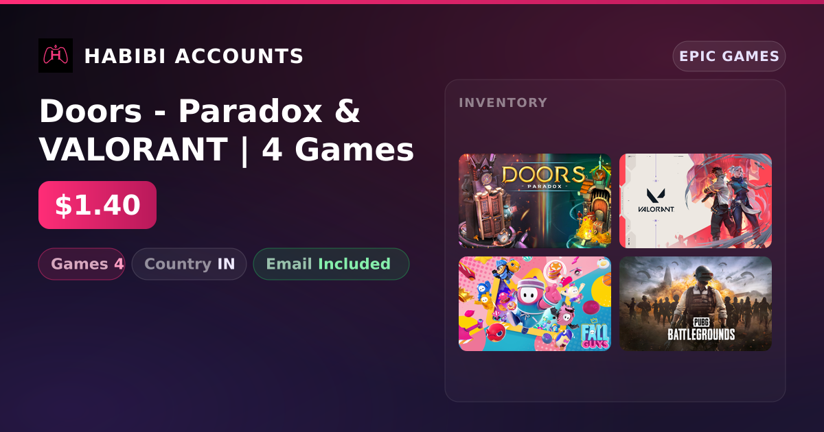 Doors - Paradox & VALORANT | 4 Games — HabibiAccounts