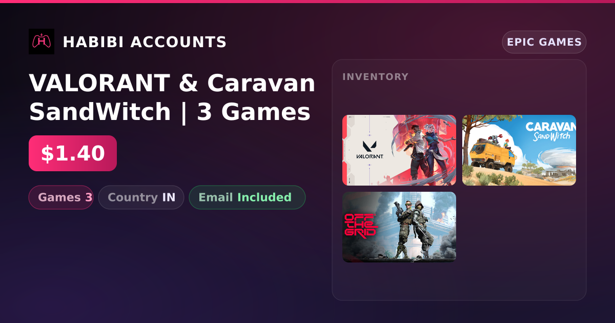 VALORANT & Caravan SandWitch | 3 Games — HabibiAccounts