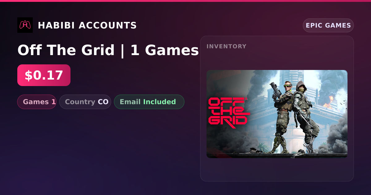 Off The Grid | 1 Games — HabibiAccounts