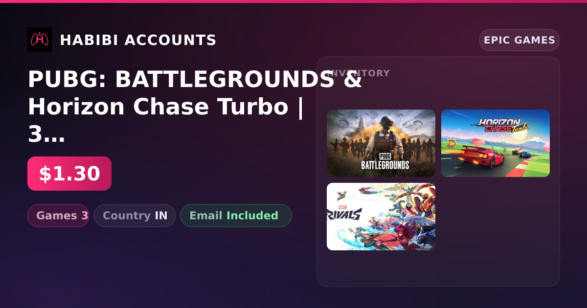 PUBG: BATTLEGROUNDS & Horizon Chase Turbo | 3 Games — HabibiAccounts