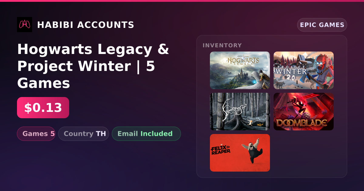 Hogwarts Legacy & Project Winter | 5 Games — HabibiAccounts