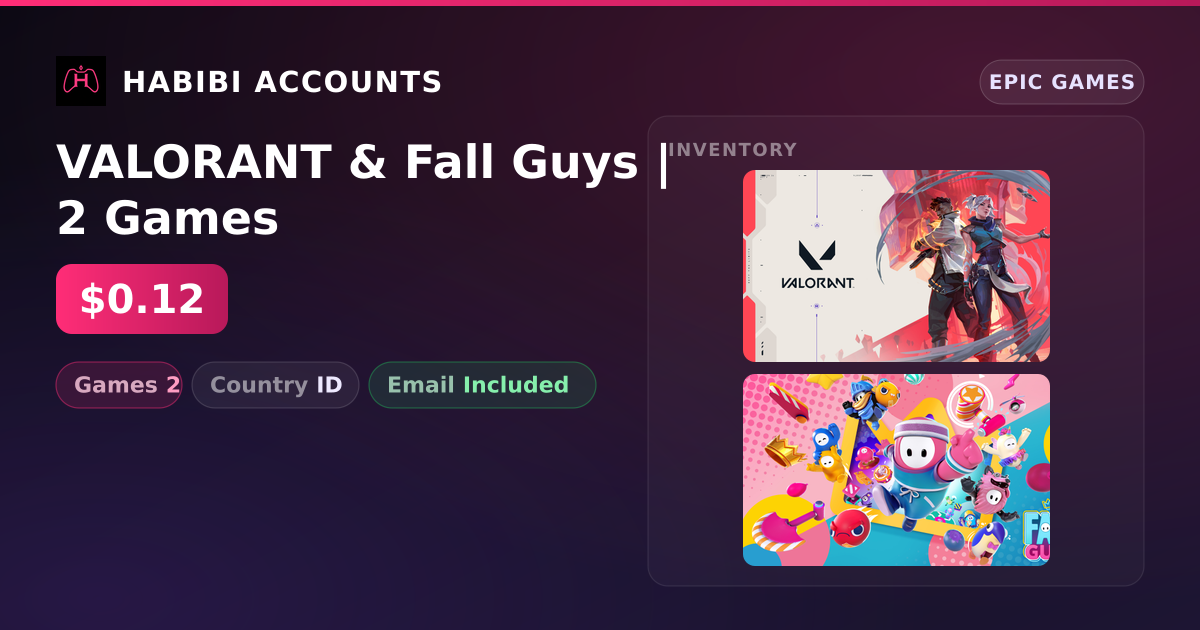 VALORANT & Fall Guys | 2 Games — HabibiAccounts