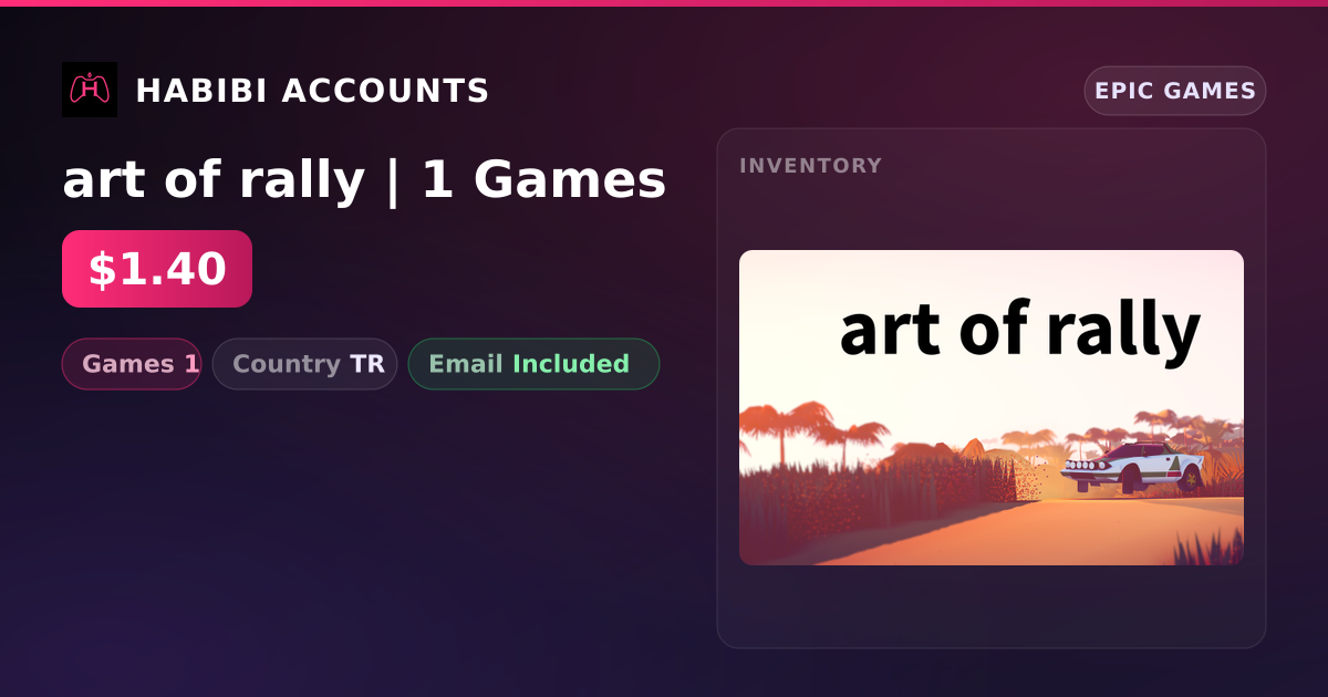 art of rally | 1 Games — HabibiAccounts