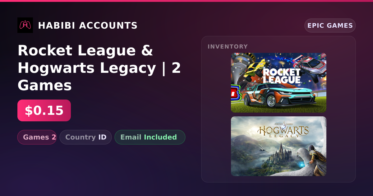 Rocket League & Hogwarts Legacy | 2 Games — HabibiAccounts