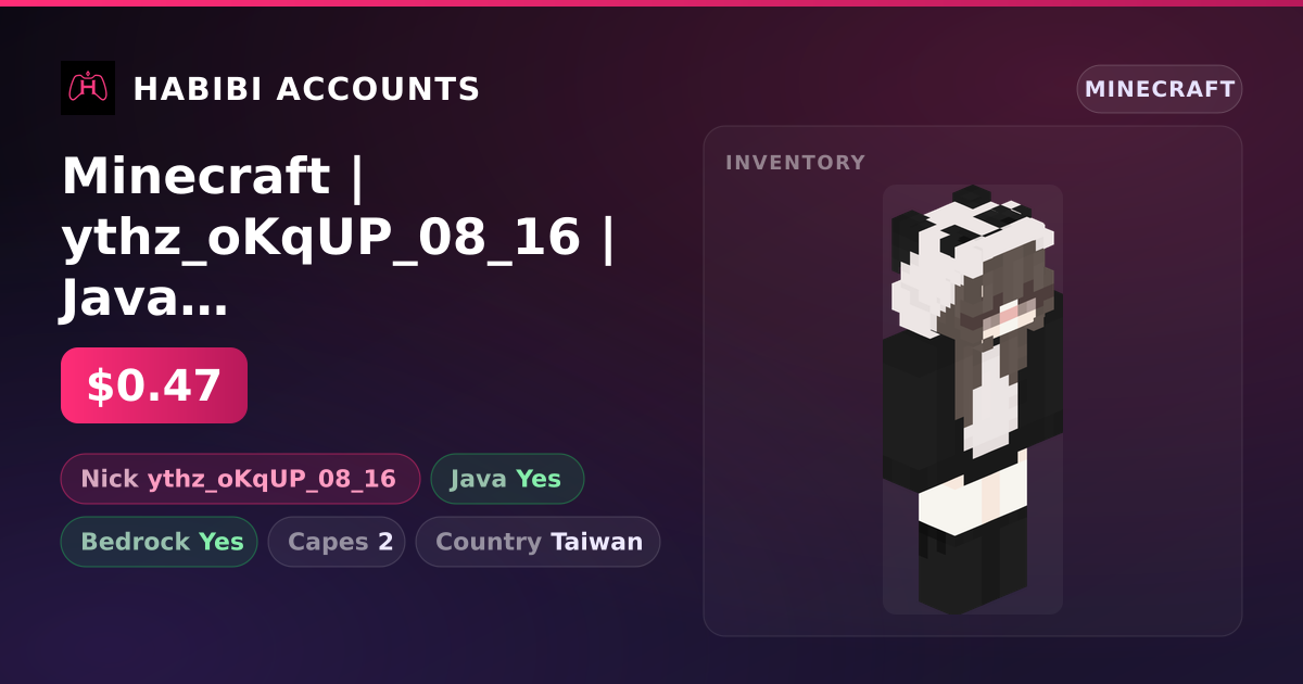 Minecraft | ythz_oKqUP_08_16 | Java + Bedrock | 2 Capes — HabibiAccounts